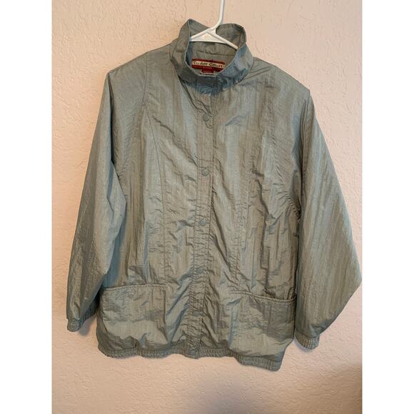 Tudor Court Windbreaker Women's M Silver Lined Cottage Grandma Vibe - Picture 1 of 6